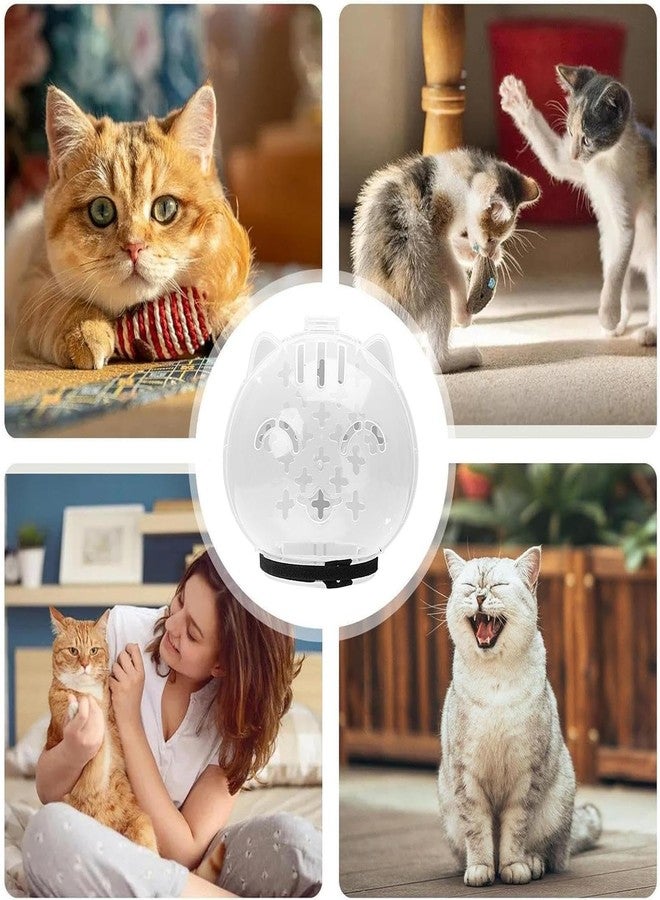 squishy Cat Muzzle, White Cat Mask for Grooming and Nail Trimming, Soft Cat Face Cover with Adjustable Strap, Breathable Design for Comfort - Image 4